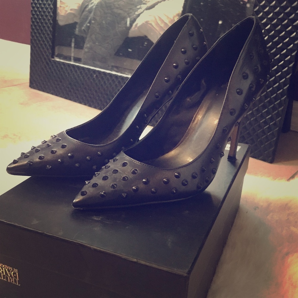 Black Studded Heels By Madonna